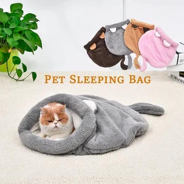 Saco de dormir coral quente para animais de estimação, gato sem pêlos, casa macia do canil, produto do sono para cachorro pequeno