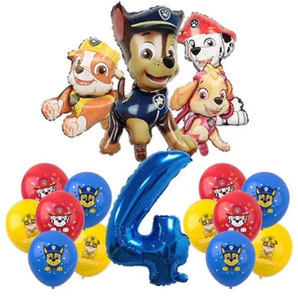 PAW Patrol Birthday Party Decoration for Kids, Folha de alumínio, Balão de látex, Talheres descartáveis, Suprimentos para eventos, Banner Backdrop, Brinquedo