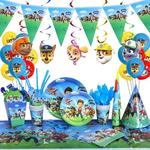 PAW Patrol Birthday Party Decoration for Kids, Folha de alumínio, Balão de látex, Talheres descartáveis, Suprimentos para eventos, Banner Backdrop, Brinquedo