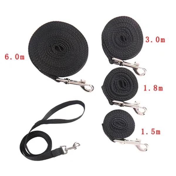 Trela de nylon para cães e gatos, 5 cores, 1,5 m, 1,8 m, 3m, 4,5 m, 6m