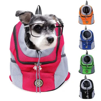 Mochila de viagem portátil dupla, Bolsa transportadora do cão de estimação ao ar livre, Saco dianteiro do cão, Nova mochila de malha