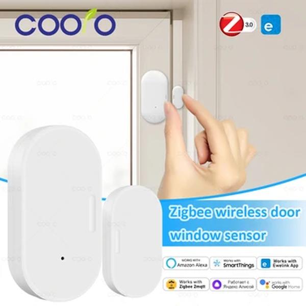 Ewelink-Zigbee Sensor Porta Magnética Sem Fio, Janela Aberta, Detector de Alarme Fechado, Funciona com Zigbee2MQTT, Alexa, Google Need Gateway