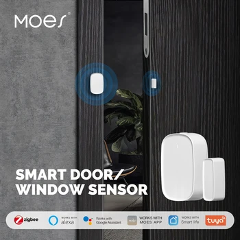 MoesHouse-Smart Home Security Alarm System, Porta e janela Sensor, Detector de porta e portão, controle remoto, Smart Life App, ZigBee Tuya