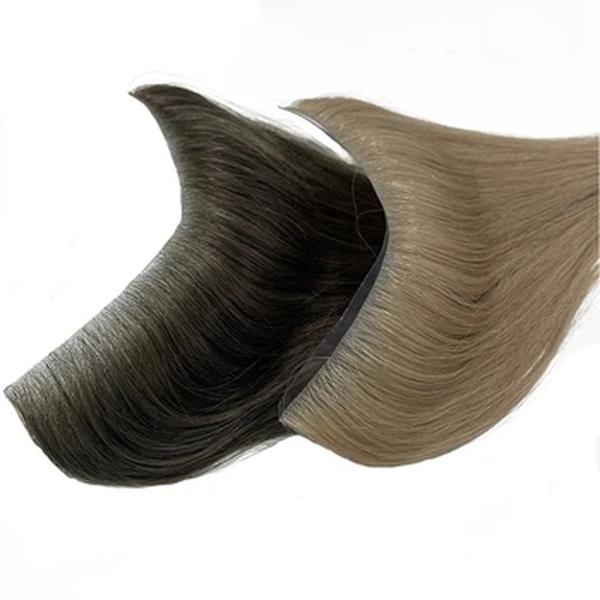 V-Loop Testa Fina Pele PU Toupee Peruca, Perucas de Cabelo Humano, Peruca Frontal Colorida, Prótese Capilar Masculina, Fina, PU, 2.5X16cm