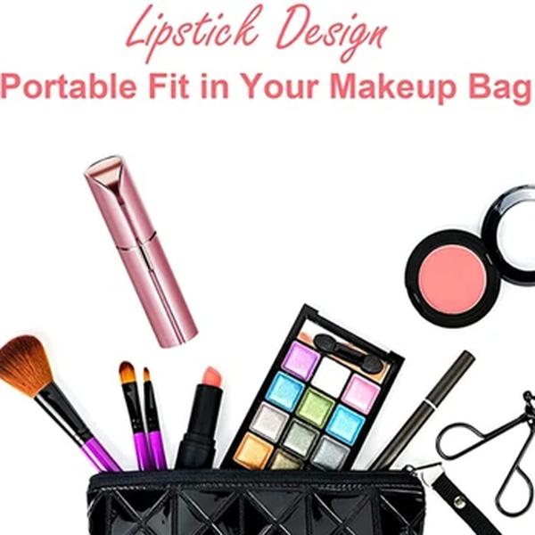 Aparador de sobrancelha elétrico portátil para mulheres, mini depilador, batom, remoção de pêlos faciais, ferramenta indolor