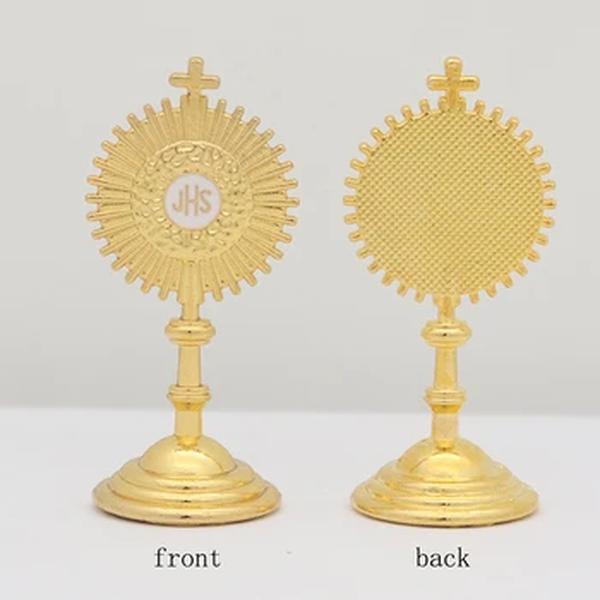 Comunhão Católica Estátua de Ouro Jesus, Casa e Mesa de Escritório Decoração, Estatueta Cruz Católica, Religião Presente