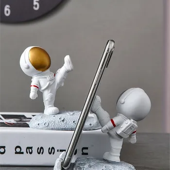 Astronautas e Suporte para Celular, Decoração de Mesa de Escritório, Estilo Nórdico, Ornamentos, Resina Spaceman Bracket, Brinquedos, Presente