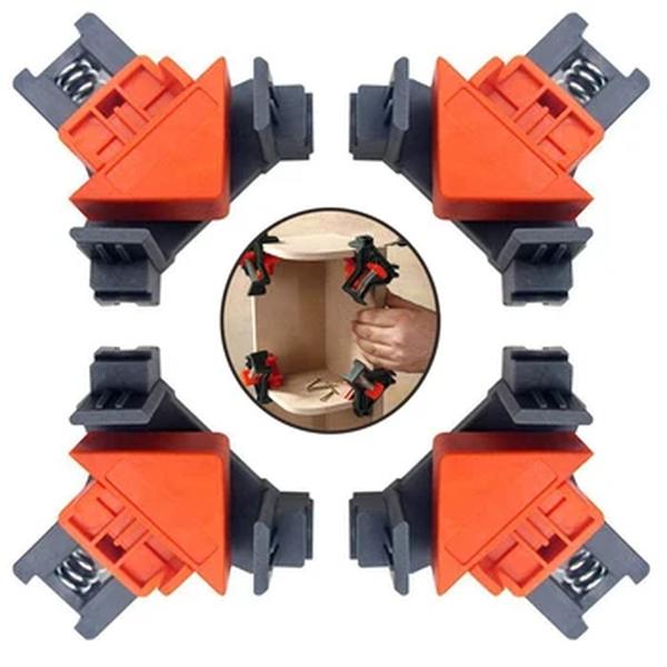Braçadeira de ângulo direito para Carpintaria, 90 Graus Corner Mate, DIY Fixture Clips, Picture Frame, Ferramentas de posicionamento, 4pcs