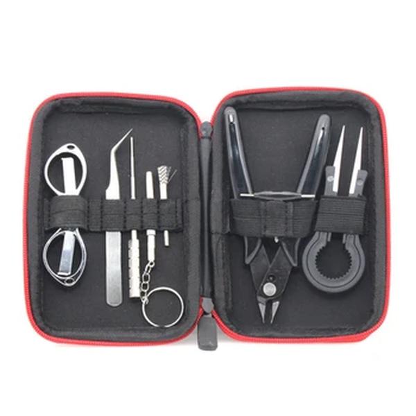 9 em 1 Mini Vape DIY Tool Bag Cigarro Tool Kit Bobina gabarito Pinças Alicates ire Aquecedores Kit Bobina Jig Winding Cigarro Acessórios