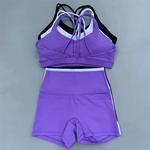 Conjunto de ioga de cor sólida para mulheres, roupa de ginástica, treinamento abrangente, jogging, sutiã esportivo transversal, treino, atlético, bicicleta, ioga