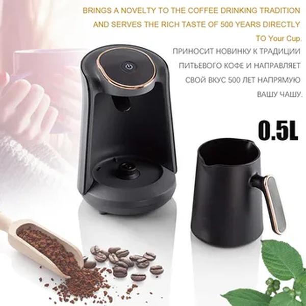 Mini cafeteira sem fio, moka pot semiautomática, máquina turca, copo térmico, pote de escritório, 0.5L, 600W