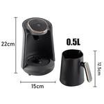 Mini cafeteira sem fio, moka pot semiautomática, máquina turca, copo térmico, pote de escritório, 0.5L, 600W