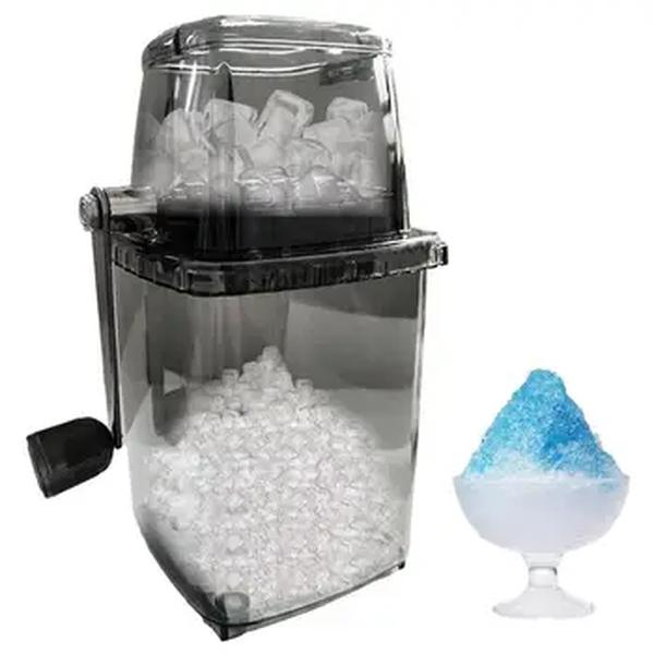Máquina triturador de gelo para casa, Máquina de gelo raspada manual, Máquina de gelo portátil com lâminas de aço inoxidável para cones de neve
