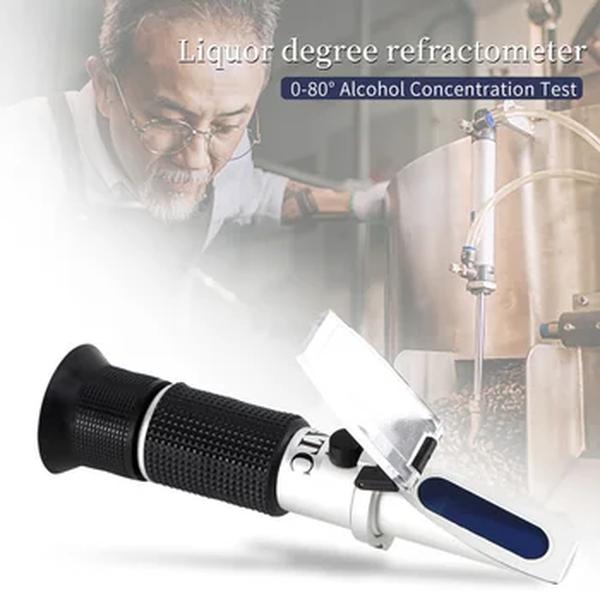 Handheld Alcohol Refractometer para Household Liquor Brewing, Detector De Concentração, 0 -80%