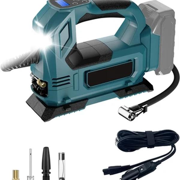 Bomba de ar elétrica sem fio com luz LED, carro pneu Inflator, Compressor de ar, bomba inflável, Makita 18V bateria, Novo