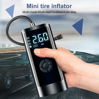 Mini Inflator portátil para pneu de carro, compressor de ar, motocicletas, bicicleta, bola, recarregável, digital, elétrico, inflável