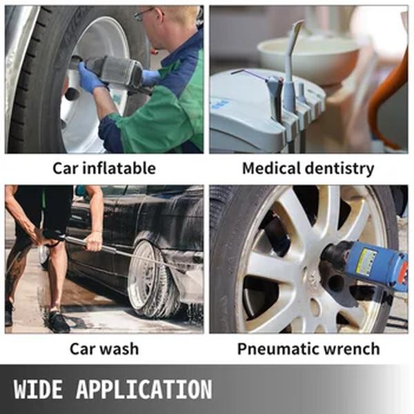 Vevor 25/60l compressor de ar 110v/240v silencioso compressor de ar livre de óleo 750w 1 hp para o compressor de sussurro da inflação do pneu do reparo doméstico