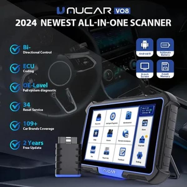 Ferramentas De Diagnóstico, Profissional Auto Scanner De Código, Codificação ECU, Teste Bidirecional, 34 Reset, OBD 2, VO8