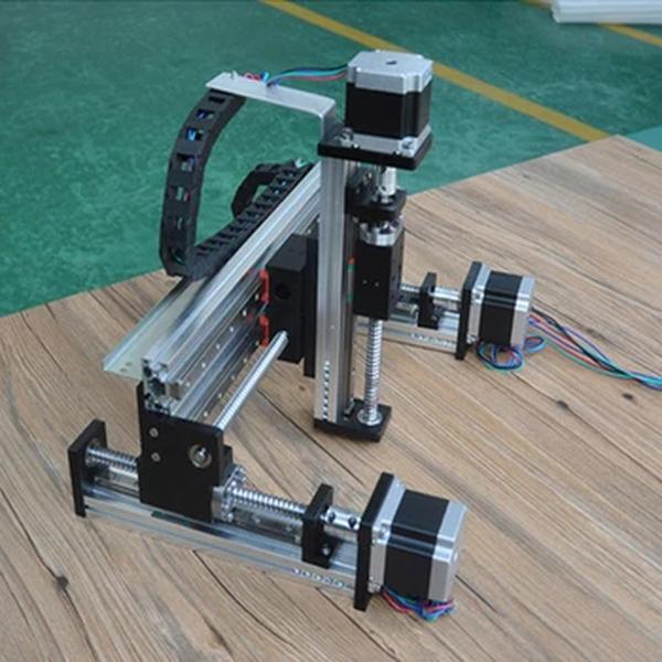 FUYU-Motorizado CNC Router Gantry Robot com Motor de Passo, XYZ Stage, 3 Axis Table, movimento linear, bola parafuso, trilho guia