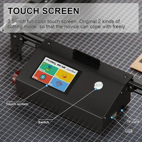 Flying Bear LaserMan CNC Laser Engraving Máquina de corte, gravador, 450mm * 400mm, 450mm * 400mm, madeira do metal, acrílico, couro, vidro, 40W