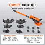 VEVOR-Manual Multifuncional Tubo Bender, 7 dobra morre, Aço e Cobre Tubo Bending Machine, Tipo Lever, Heavy Duty Tubo Bender Ferramentas