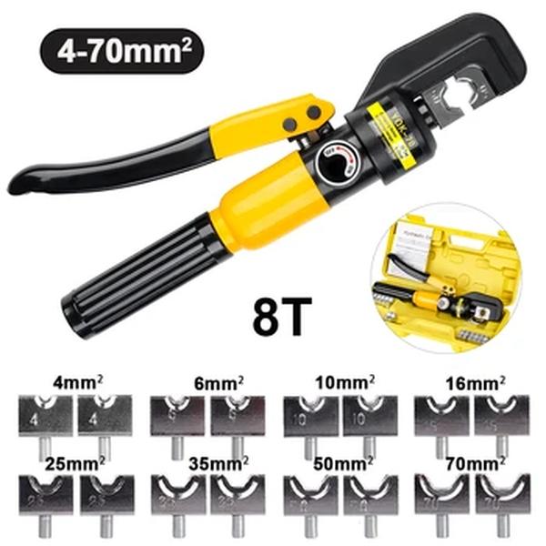 4-70mm Alicate hidráulico doméstico YQK-70 Pressão 10T Ferramenta DIY sem fio, prensa hidráulica