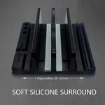 Suporte vertical do portátil do escritório, salvar o espaço do desktop, fácil colocar, acessórios do computador, largura escalável, armazenamento da mesa