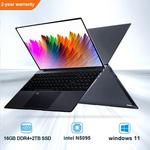 Pro computadores portáteis Windows 11, 15.6 ", 1920x1080 HD Screen, Intel Celeron N5095, 16GB de RAM, SSD 1024GB