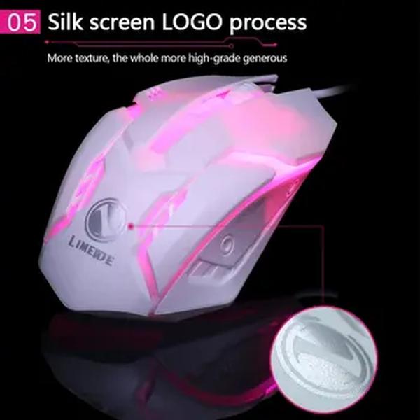 Limei S1 E Esportes LED Luminoso Backlit Wired Mouse USB Com Fio Para Desktop Laptop Mute Office Computer Gaming Mouse