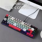 APAYADO-R680 Mini teclado mecânico, 68 teclas, conexão tipo C, suporta todas as teclas sem lavar, RGB