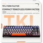Machenike K500A-B84 Teclado Mecânico 75% TKL Hot-Swappable Wired Gaming Keyboard 6-Color Backlit 84 Teclas Para PC Gamers Laptop