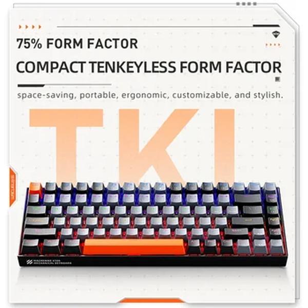 Machenike K500A-B84 Teclado Mecânico 75% TKL Hot-Swappable Wired Gaming Keyboard 6-Color Backlit 84 Teclas Para PC Gamers Laptop