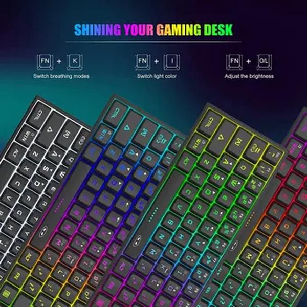 MageGee-Mini Gaming e Teclado Office, TS91 Tipo Keycap impermeável, Wired RGB Backlit, Teclado de computador compacto para Windows, Mac, 60%