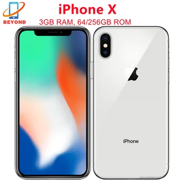 Apple-telefone móvel genuíno do iPhone X, 64GB, 256GB ROM, 5,8 ", OLED, identificação da cara, A11, núcleo de hexa desbloqueado, 4G LTE, iPhone X, original