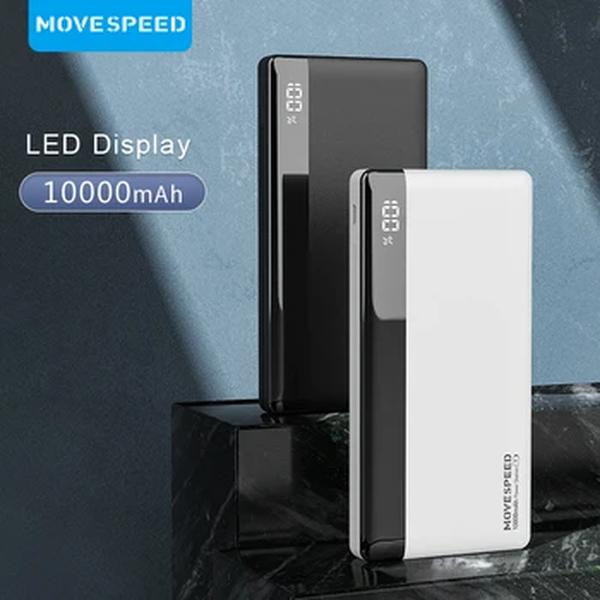 MOVESPEED-K10 Banco De Potência, Bateria Externa De 2 Portas, Carregamento Rápido USB, Powerbank para iPhone, Samsung, Xiaomi, Viagem Ao Ar Livre, 10000mAh
