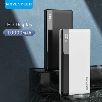 MOVESPEED-K10 Banco De Potência, Bateria Externa De 2 Portas, Carregamento Rápido USB, Powerbank para iPhone, Samsung, Xiaomi, Viagem Ao Ar Livre, 10000mAh