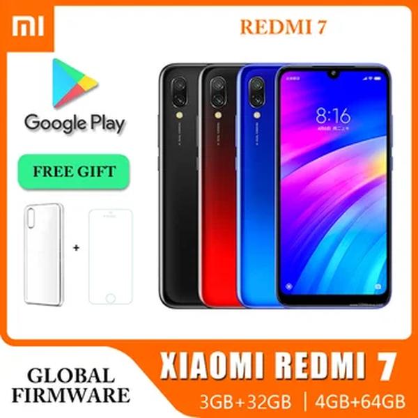 Xiaomi-Redmi 7 desbloqueado Smartphone Android, telefones celulares 4G, ROM global, 4GB + 64GB, 6.26 "tela HD, Octa Core, 4000 mAh, original