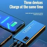 Lenovo-Banco de Potência de Alta Capacidade, 120W, 50000mAh, Carregador de Bateria Portátil para iPhone, Samsung, Huawei, Hot