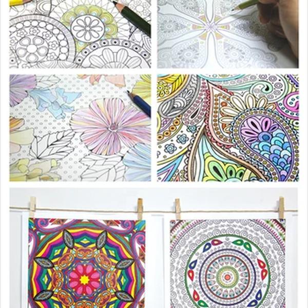 Mandalas Flower Coloring Book para Crianças e Adultos, Aliviar o Estresse, Kill Time, Graffiti Painting, Desenho, Papelaria, 1 Livros