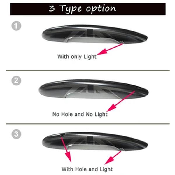 Bandeira preta Door Handle Cover, Car Styling Acessórios, F60 Countryman Decoração Exterior, MINI Cooper S JCW F55, 5-Door