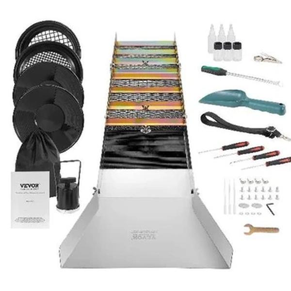 Completa Shot Box Gold Panning Kit, liga de alumínio Gold Mining Equipment, Gold Prospecção Kit, 23 PCs, 16 PCs, 50 em, 12 em