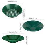 Lavando Gold Panning Machine Screen, Mining Screen, Metal Detection Tools, Gold Pan, Green Plastic Bowl, 10 ", 14", 15"