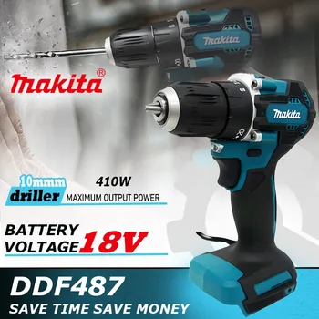 Makita ddf487 chave de fenda sem fio broca percussão 18v elétrica velocidade variável motor sem escova impacto ferramenta elétrica furadeira