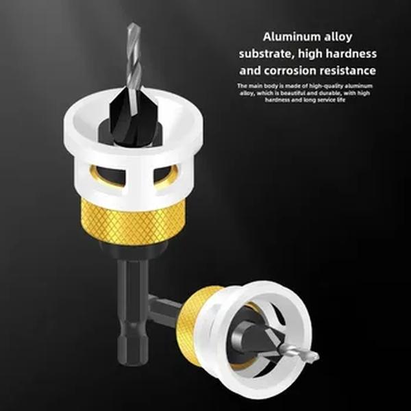 Broca Cônica de Profundidade Ajustável para Carpintaria Broca de Afundamento de Quatro Bordas Broca de Liga Cabeça Cone para Parafusos Escondidos