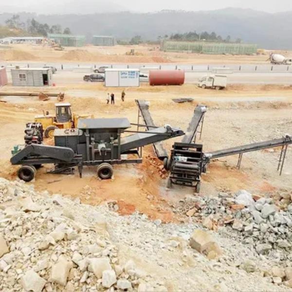 Máquina trituradora móvel esmagando calcário móvel mineração argila pedreira granito quartzo triturador móvel linha de produção triturador de pedra