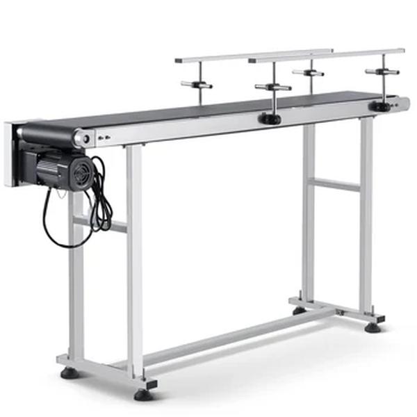 VEVOR-PVC Belt Tabela Transportadora para Codificação Inkjet de Fábrica, Velocidade Ajustável, PVC, Duplo Guardrail, Motorizado, Aço Inoxidável