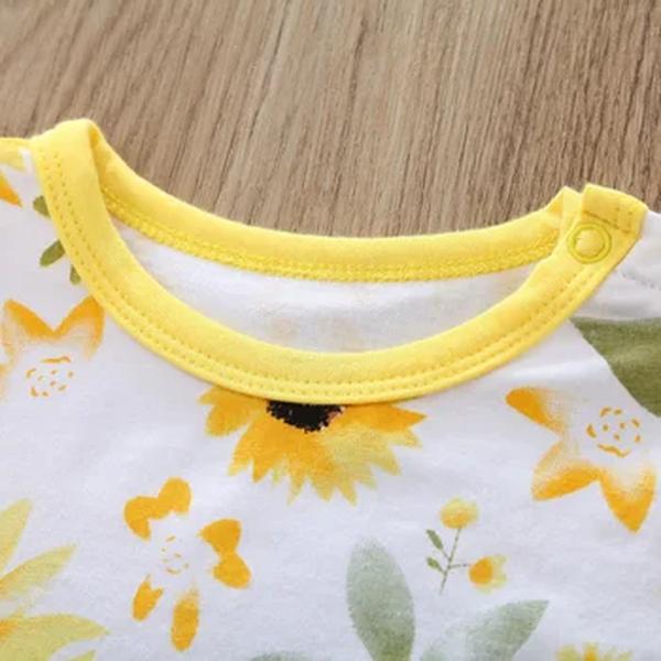 Manga comprida Floral Print Romper para bebê recém-nascido, macacão infantil, roupas roupas, roupas