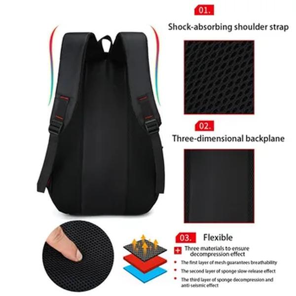 Bolsa de estudante Oxford de grande capacidade, mochila simples multifuncional masculina, material casual de cor sólida, nova