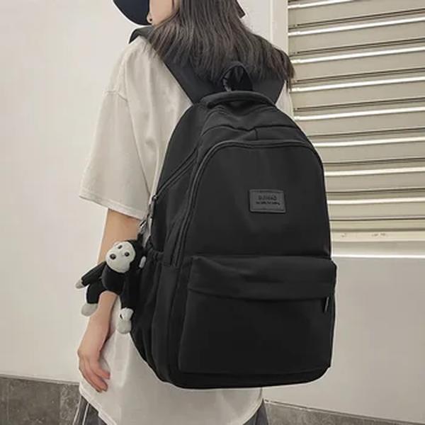 Bolsa de Viagem Casual Multi-Bolso para Adolescente, Mochila Feminina de Cor Sólida, Mochila de Alta Qualidade para Mulheres e Homens