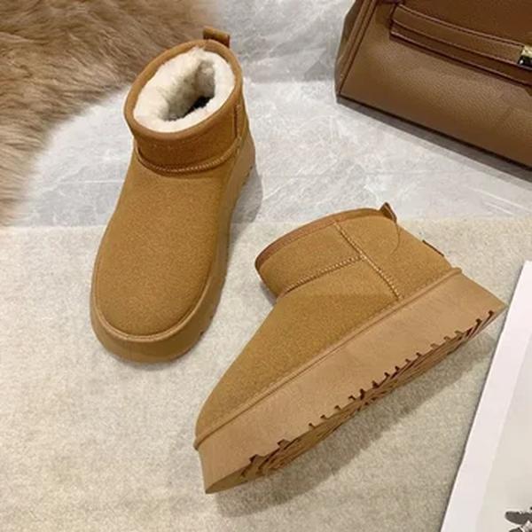 Botas de neve grossas clássicas para mulheres, botas de tornozelo quente, sapatos confortáveis para senhoras, inverno, novo, 2023